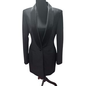 Givenchy Black Satin Lapel Blazer